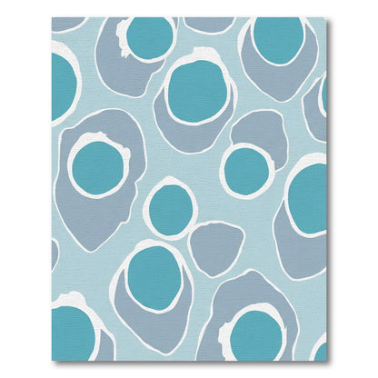 Cool Blue Scattered Organic Shapes Rug