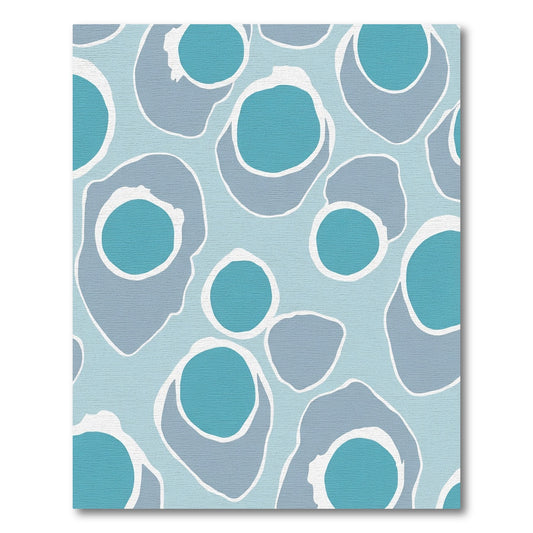 Cool Blue Scattered Organic Shapes Rug