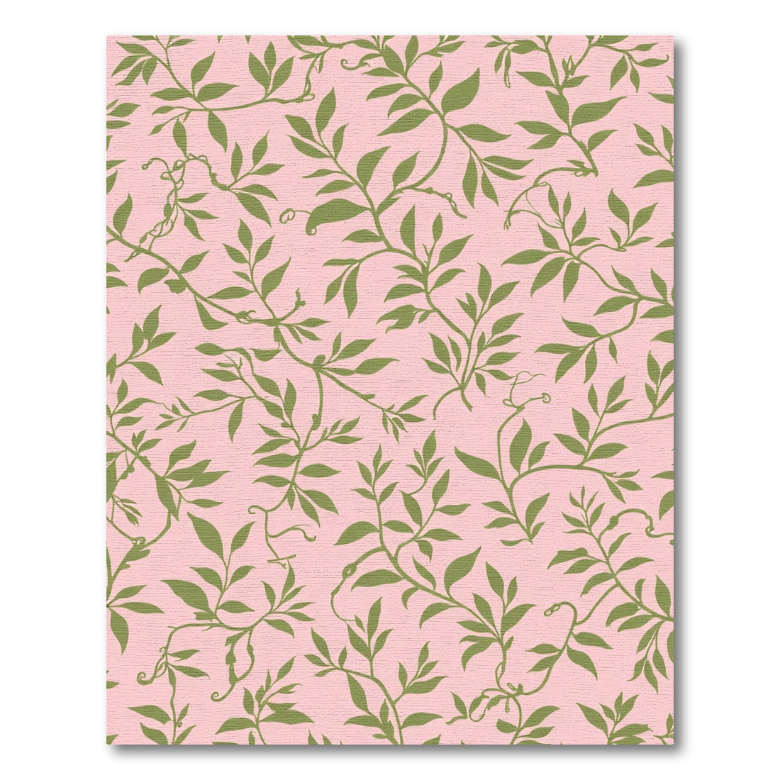 Pink Green Vine Foliage Rug