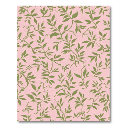 Pink Green Vine Foliage Rug