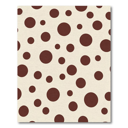 Cream Brown Polka Dot Circles Rug