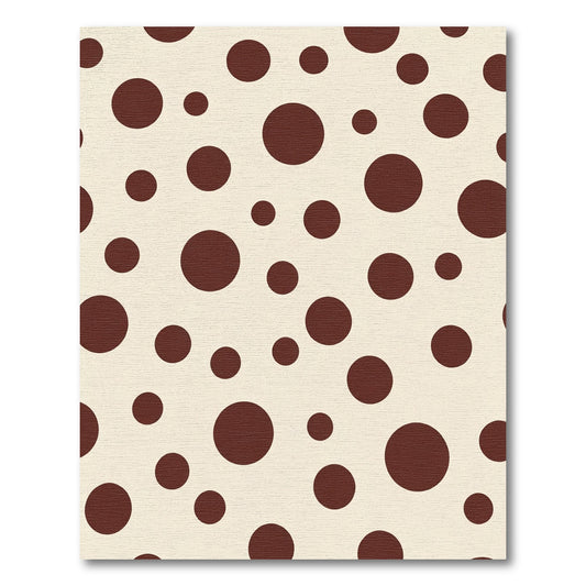Cream Brown Polka Dot Circles Rug