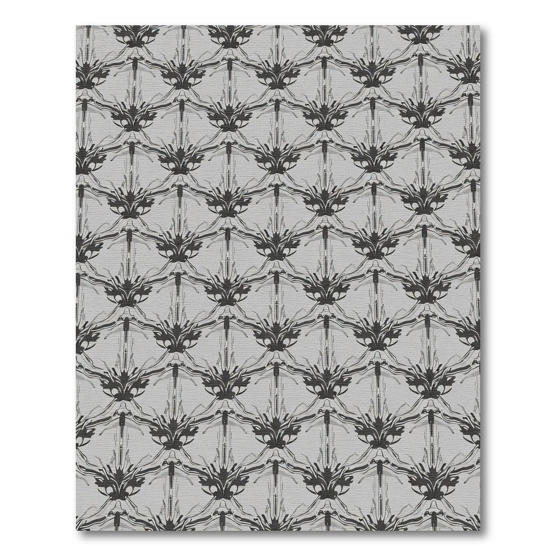 Dark Gray Victorian Scrollwork Rug