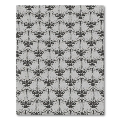 Dark Gray Victorian Scrollwork Rug