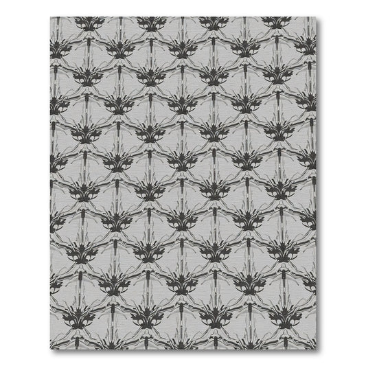 Dark Gray Victorian Scrollwork Rug