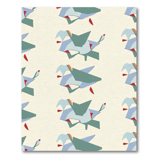 Abstract Blue Green Red Organic Shapes Rug