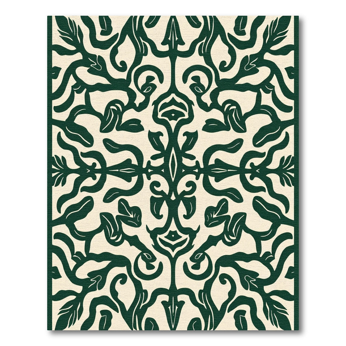 Deep Forest Vine Scrollwork Rug