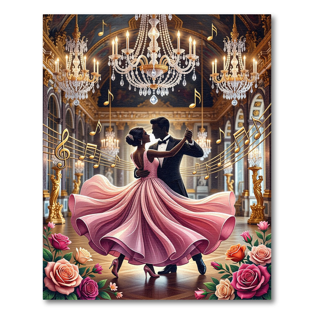 Romantic Rose Ballroom Waltz Tapestry Rug