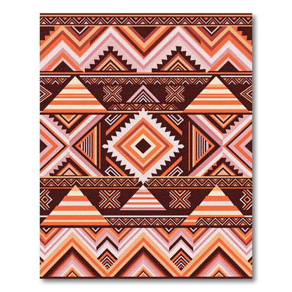 Vibrant Earthy Tone Geometric Diamond Rug