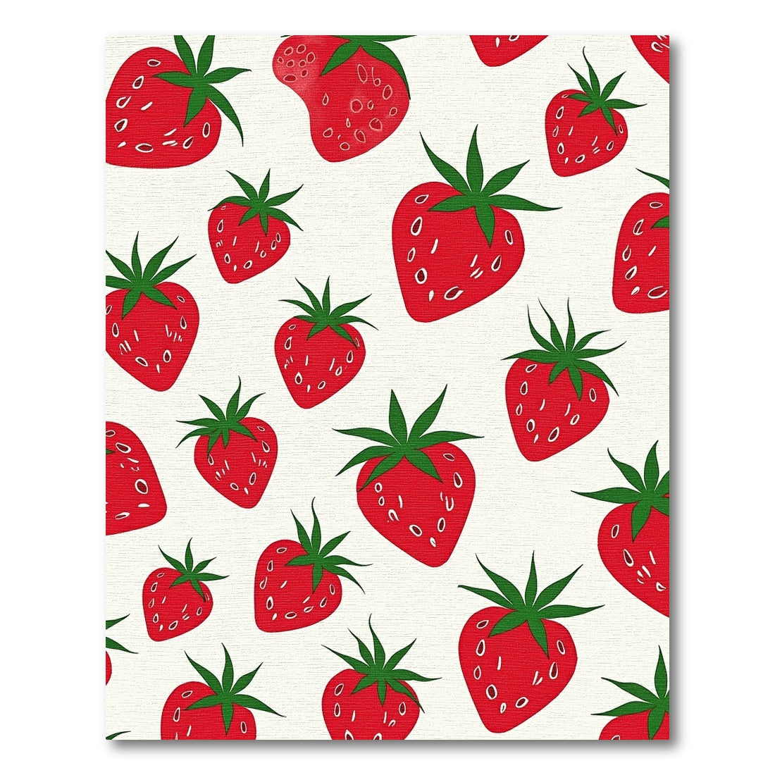 Vibrant Red Strawberry Scatter Rug