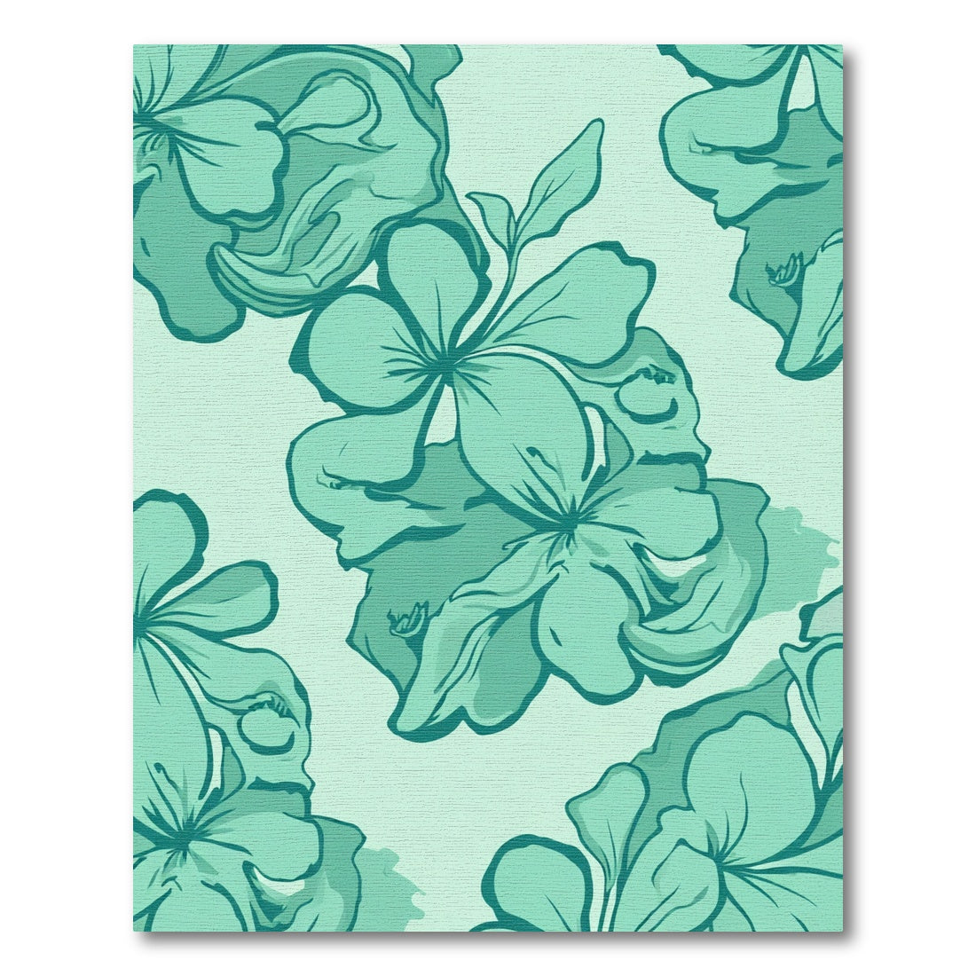 Teal Floral Bloom Pattern Rug
