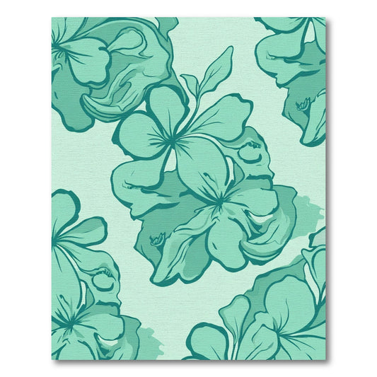 Teal Floral Bloom Pattern Rug