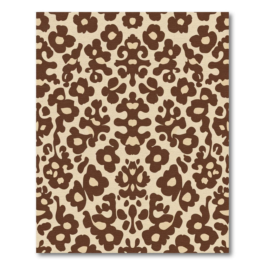 Warm Brown Floral Medallion Repeat Rug