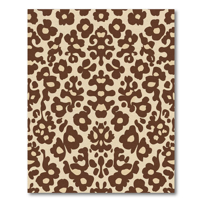 Warm Brown Floral Medallion Repeat Rug