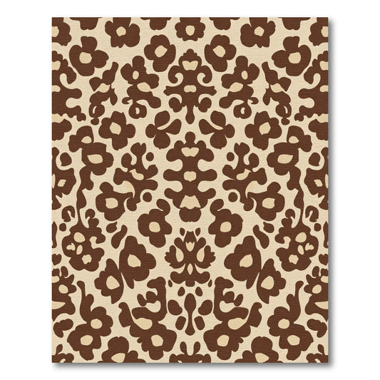 Warm Brown Floral Medallion Repeat Rug