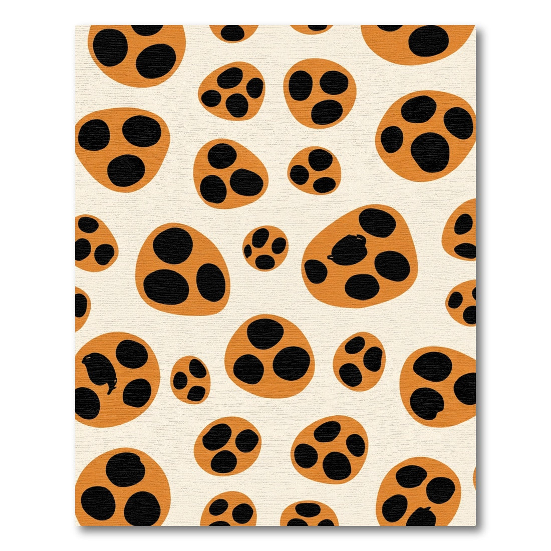 Orange Black Spotty Texture Oval Rug