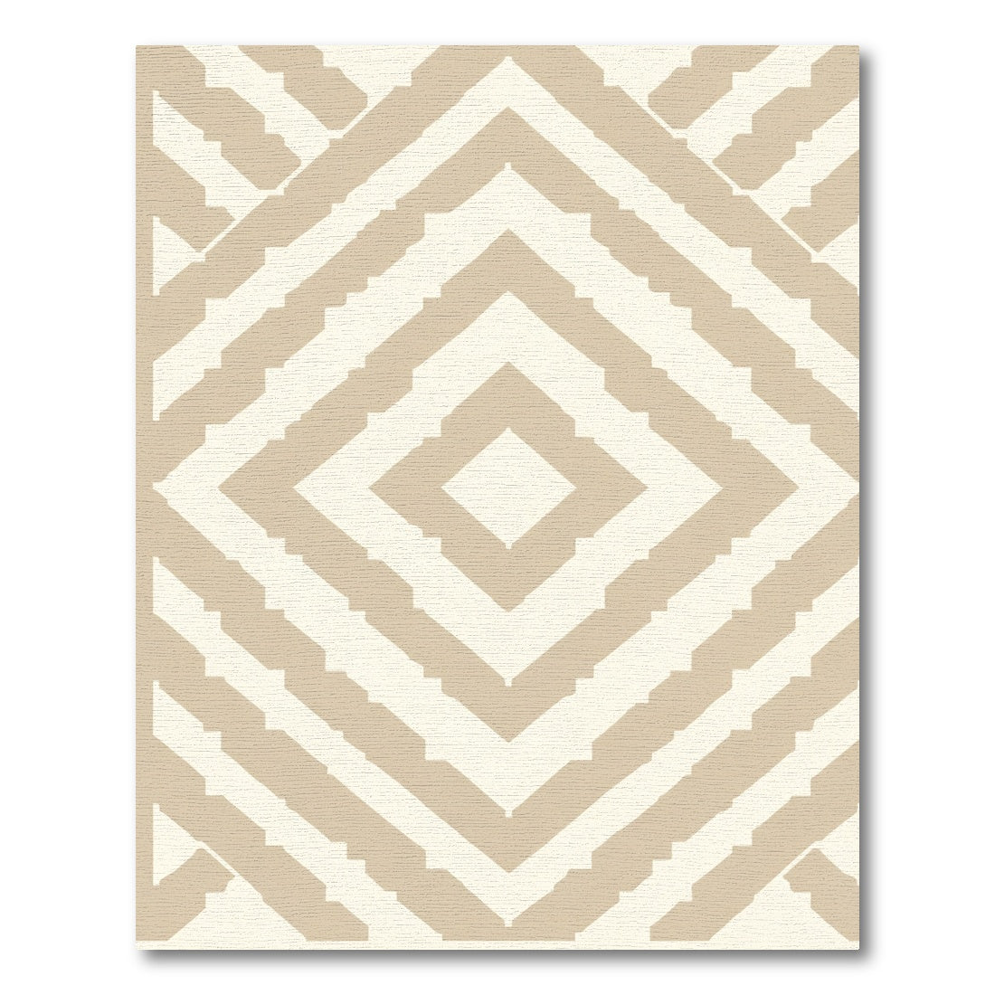 Geometric Diamond Sand Beige Rug