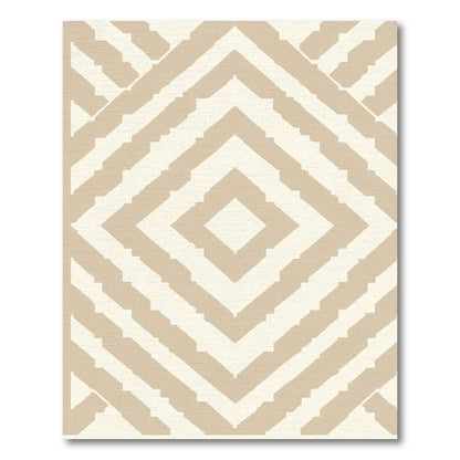 Geometric Diamond Sand Beige Rug