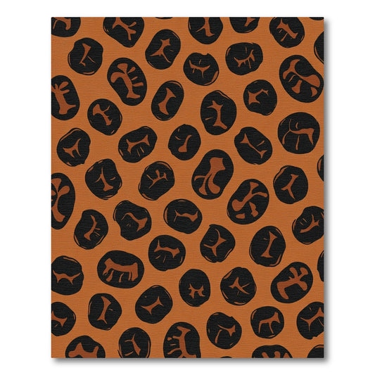 Orange Brown Blob Organic Composition Rug