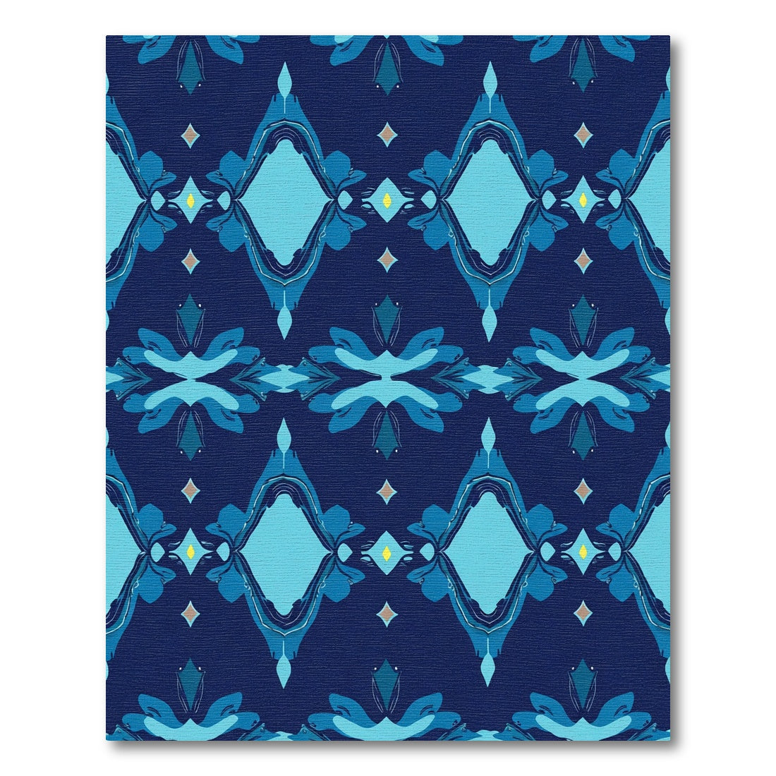 Deep Blue Diamond Floral Rug
