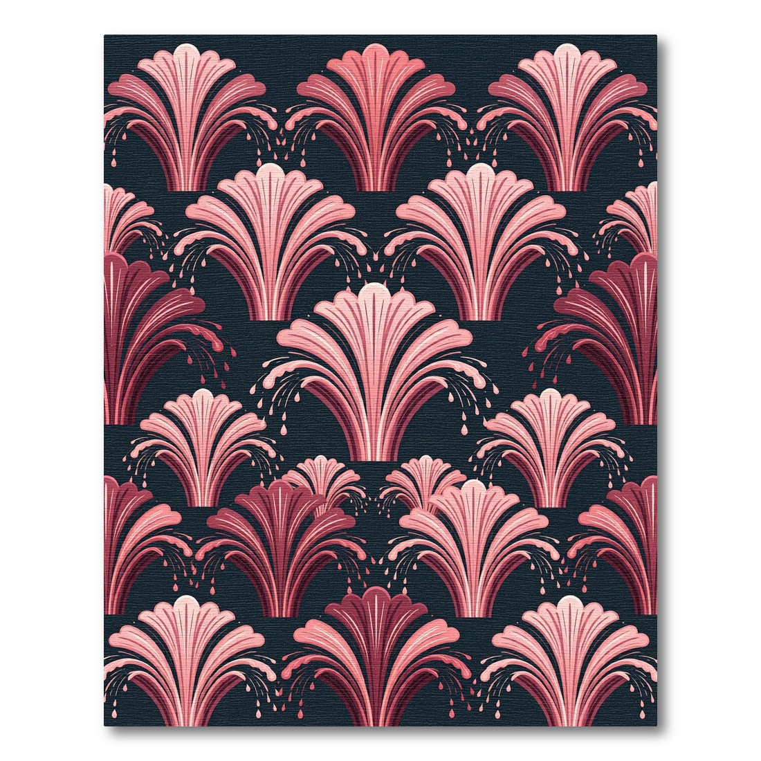 Pink Coral Fountain Art Deco Rug