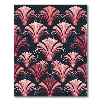 Pink Coral Fountain Art Deco Rug