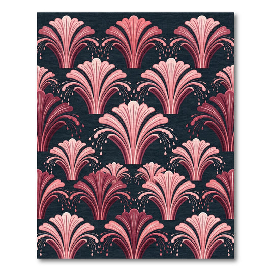 Pink Coral Fountain Art Deco Rug