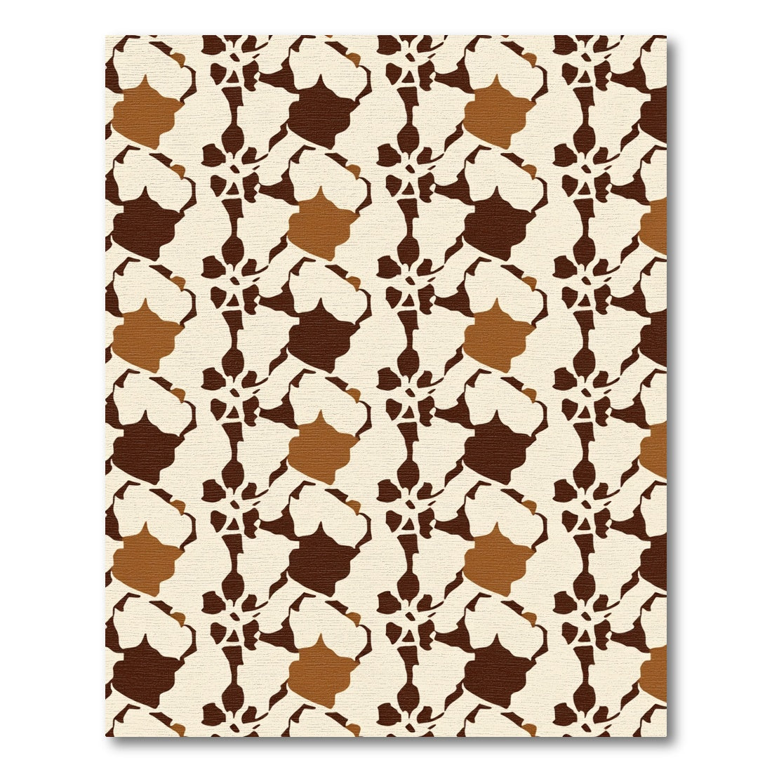 Earthy Tones Abstract Floral Connection Rug