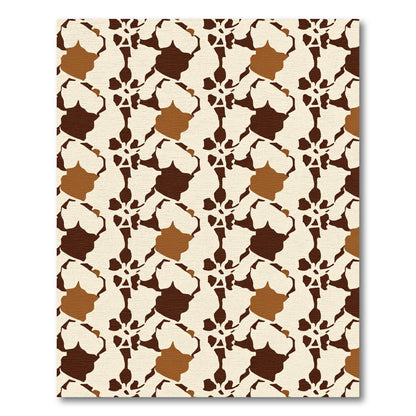 Earthy Tones Abstract Floral Connection Rug