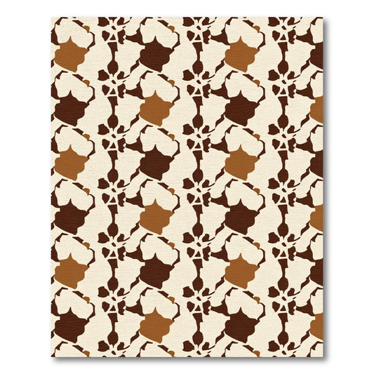 Earthy Tones Abstract Floral Connection Rug