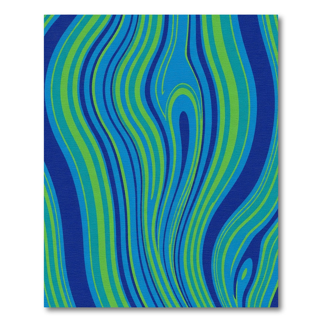 Vivid Blue Green Wavy Stripes Rug