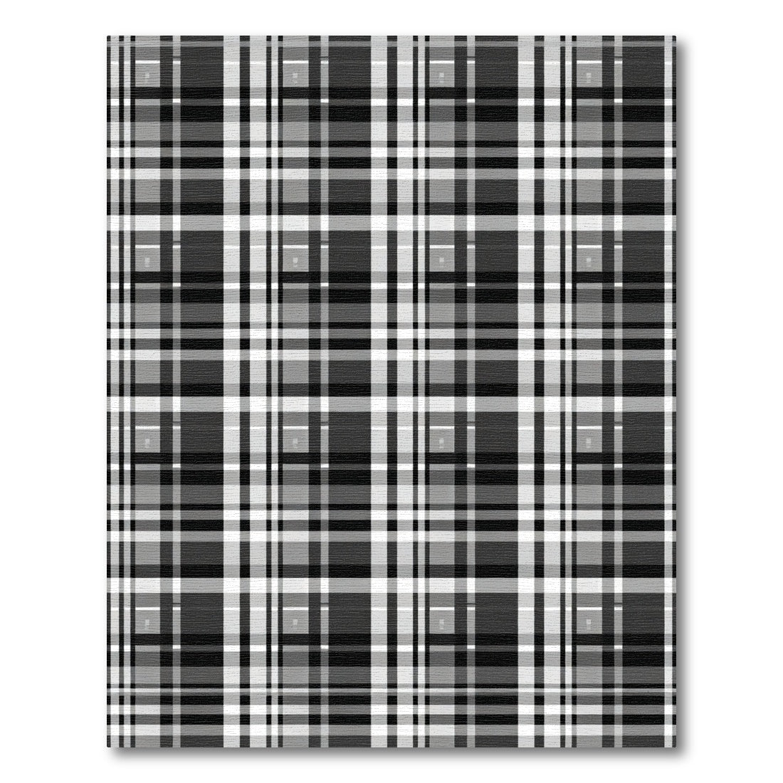 Monochrome Plaid Grid Composition Rug