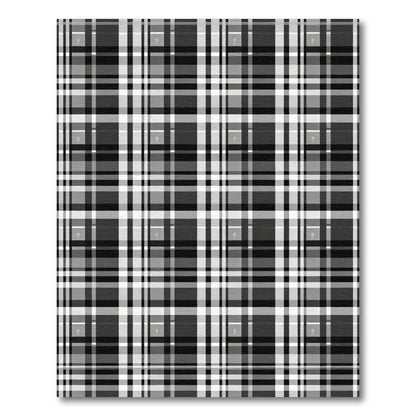 Monochrome Plaid Grid Composition Rug