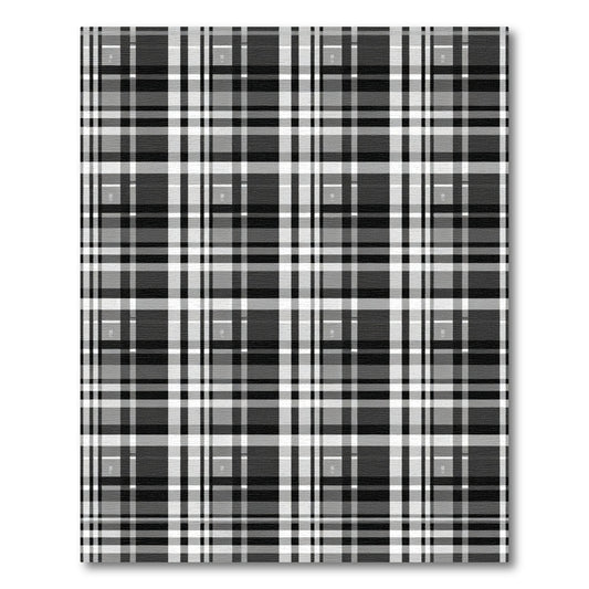 Monochrome Plaid Grid Composition Rug