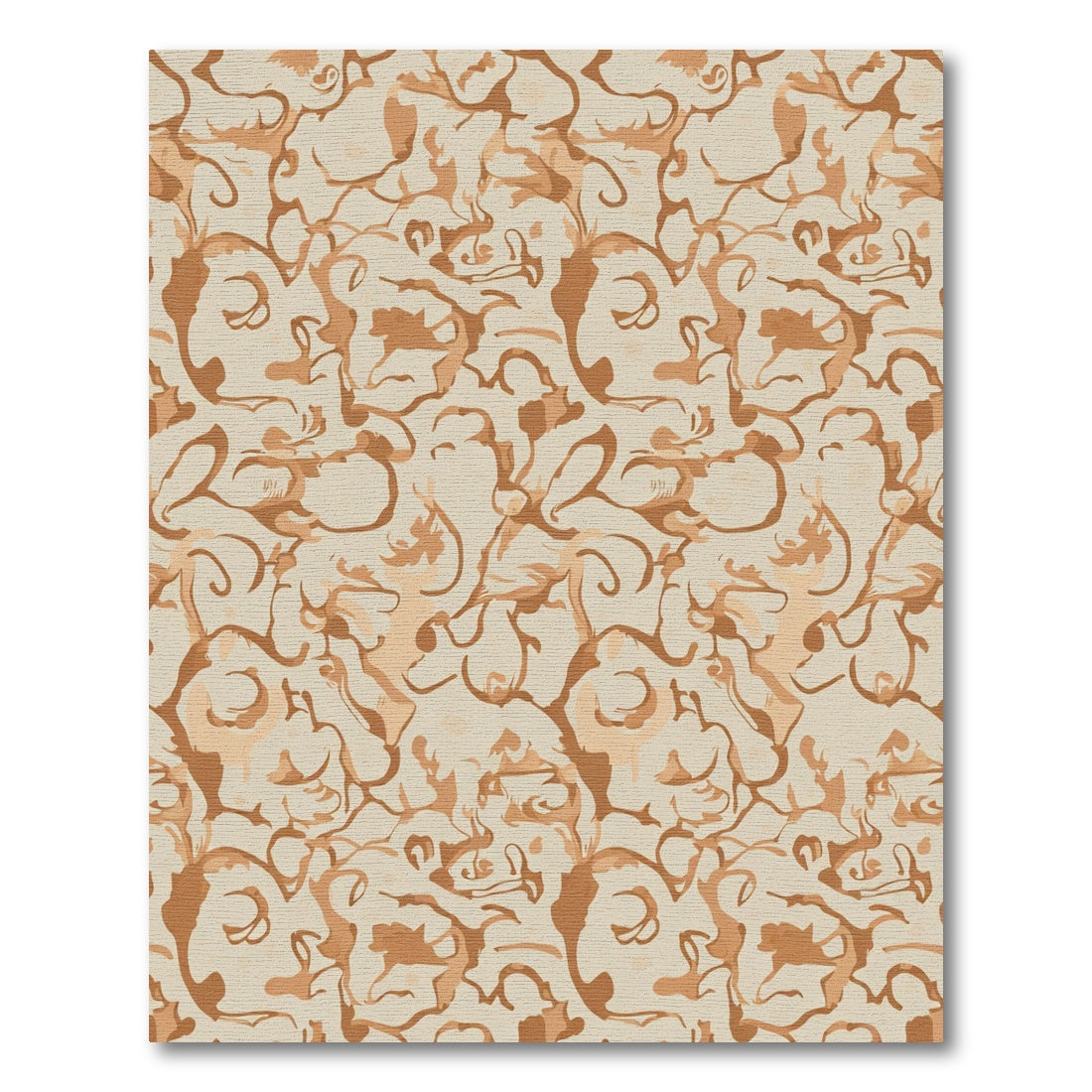 Earthy Abstract Swirl Composition Rug