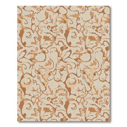 Earthy Abstract Swirl Composition Rug