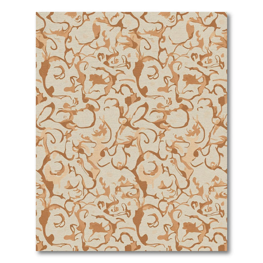 Earthy Abstract Swirl Composition Rug