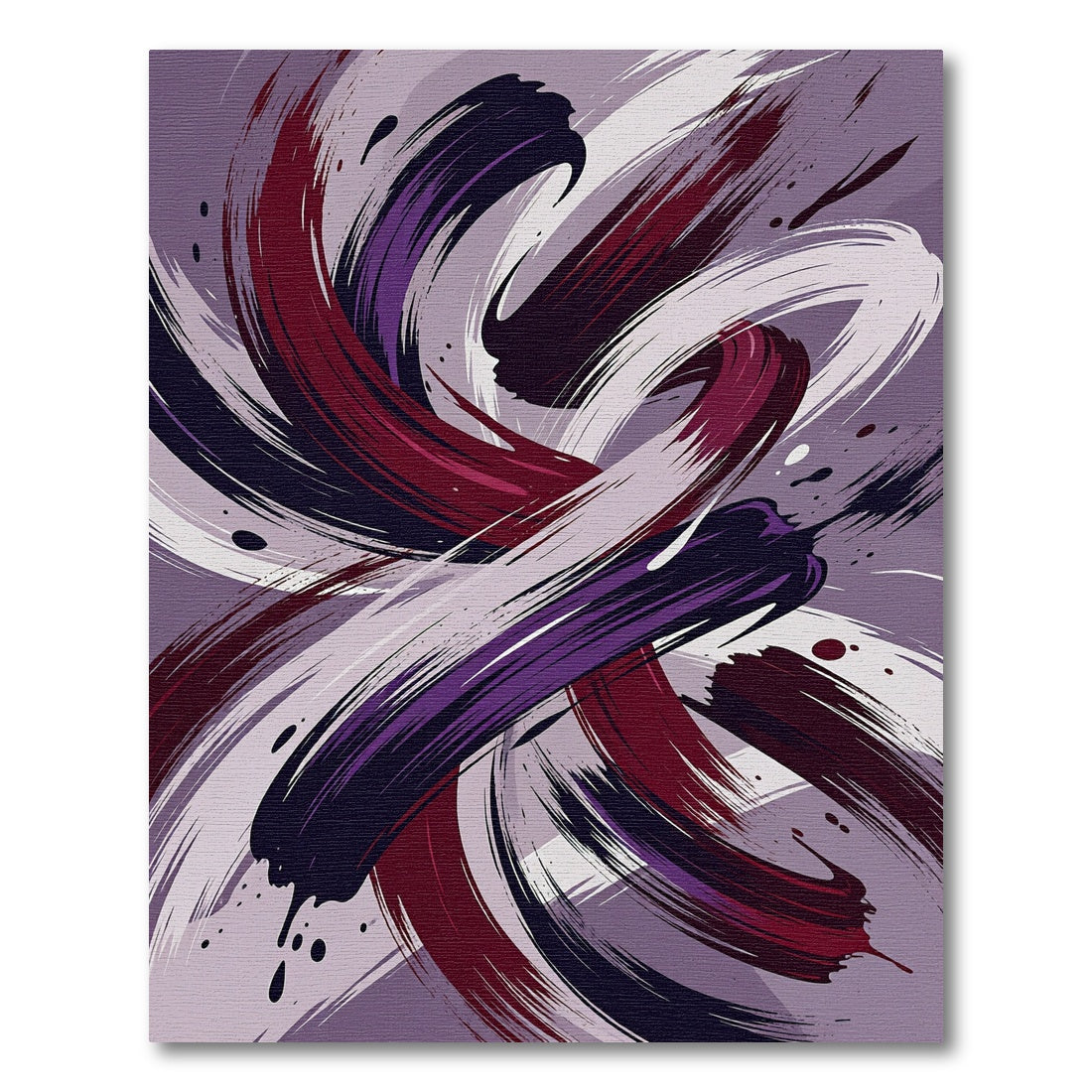 Bold Abstract Swirl Purple Plum Rug
