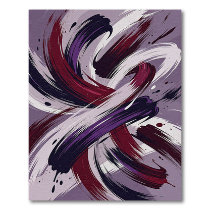 Bold Abstract Swirl Purple Plum Rug