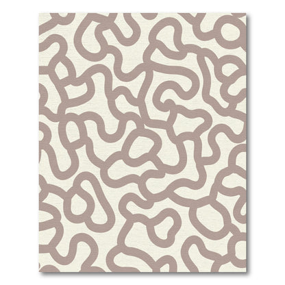 Cream Taupe Abstract Labyrinth Rug