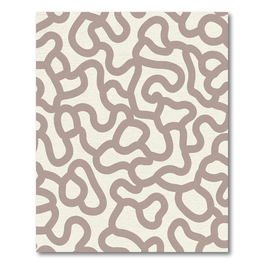 Cream Taupe Abstract Labyrinth Rug