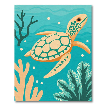 Orange Sea Turtle Ocean Aquatic Life Rug