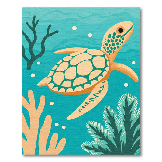 Orange Sea Turtle Ocean Aquatic Life Rug