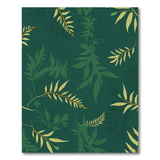 Deep Emerald Foliage Botanical Whimsy Rug