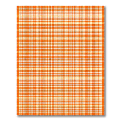 Vibrant Orange and White Plaid Rug
