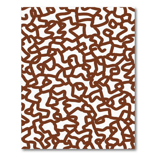 Brown Organic Interwoven Curves Rug