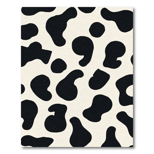 Black White Organic Spots Rug