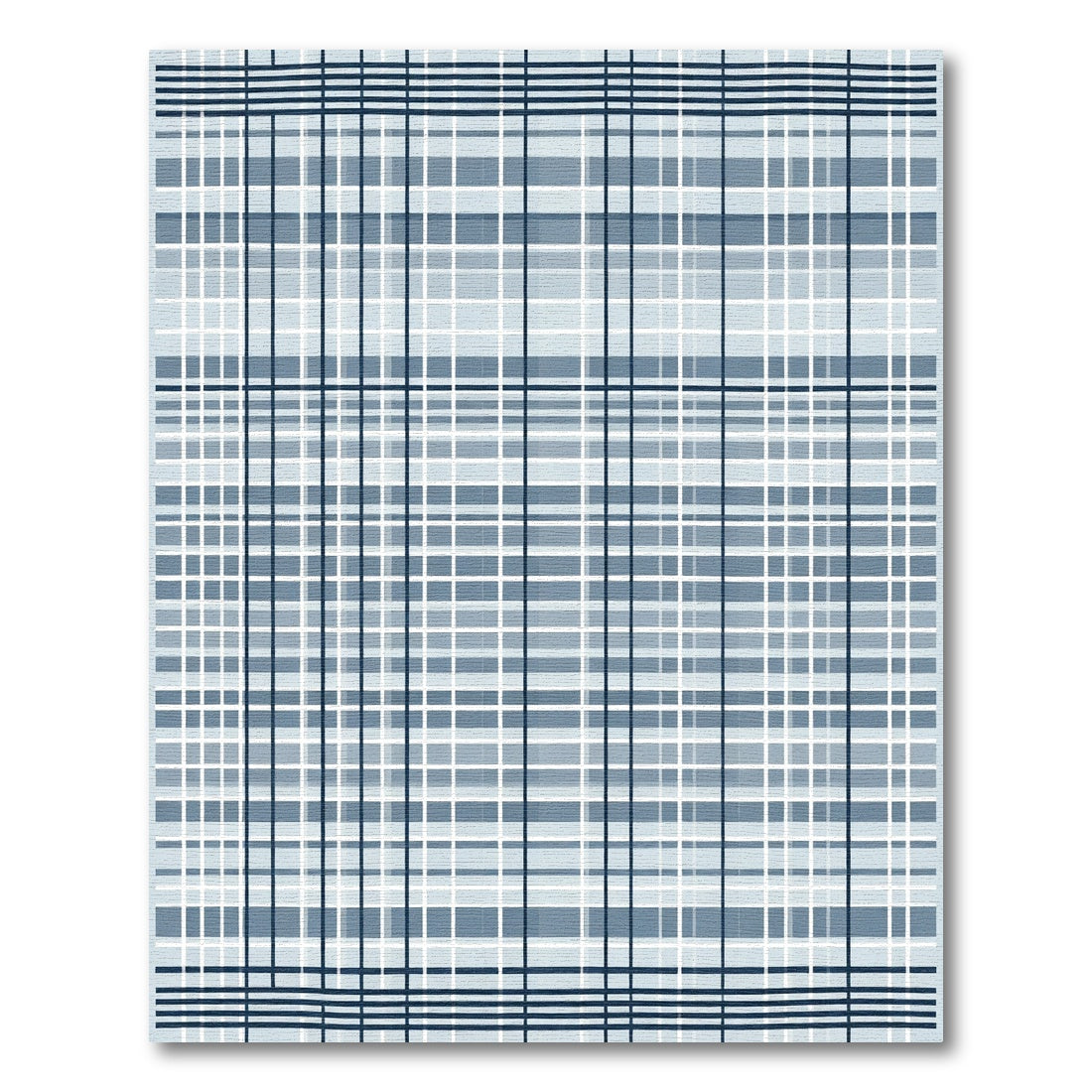 Classic Navy Blue Plaid Tartan Rug