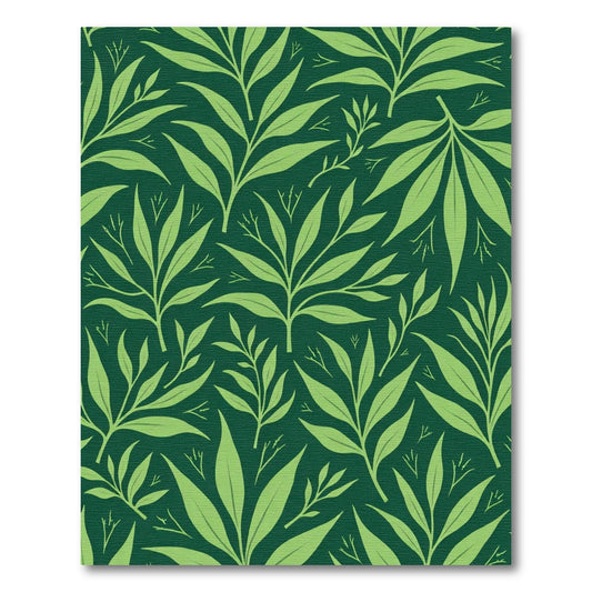 Emerald Green Leafy Branch Ensemble Rug