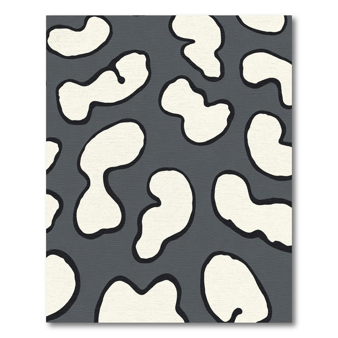 Gray and Cream Abstract Organic Shapes Rug